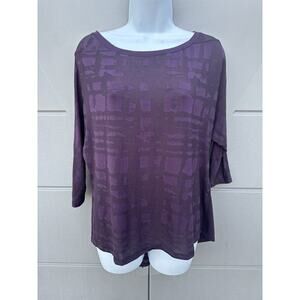 Lululemon Yoga Flow Long Sleeve Tee Purple Ghost Weave Burnout Black Cherry SZ10